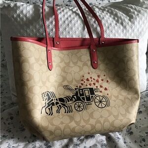 Coach Tan and Pink Elegant Tote